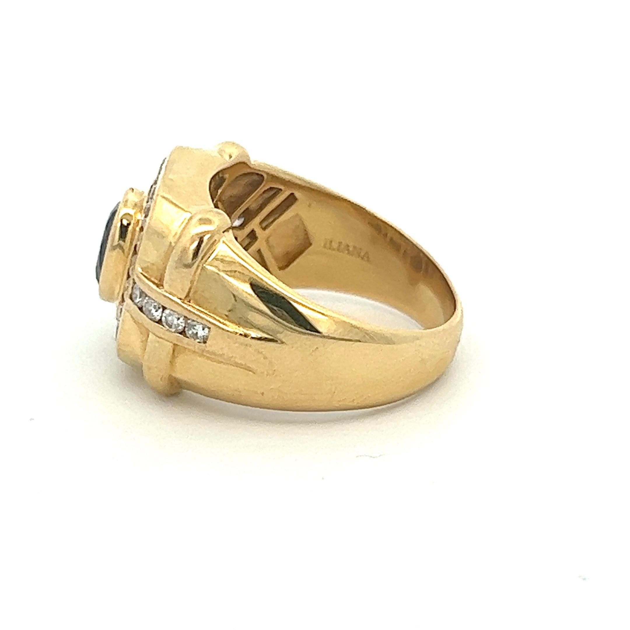 Women's or Men's 18k Tanzanite Diamond Ring For Sale
