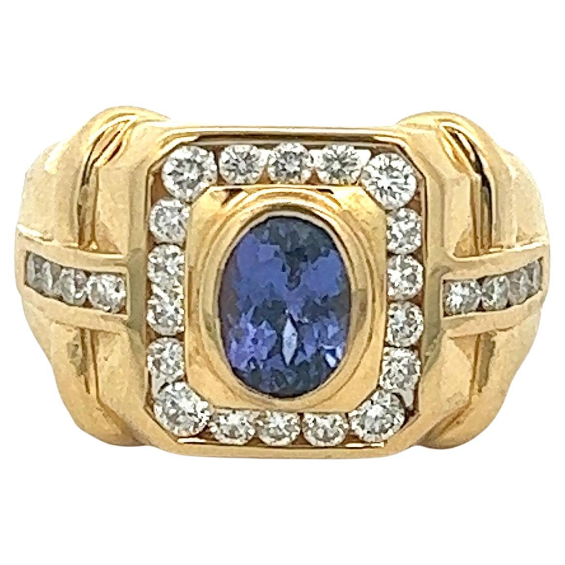 18k Tanzanite Diamond Ring For Sale