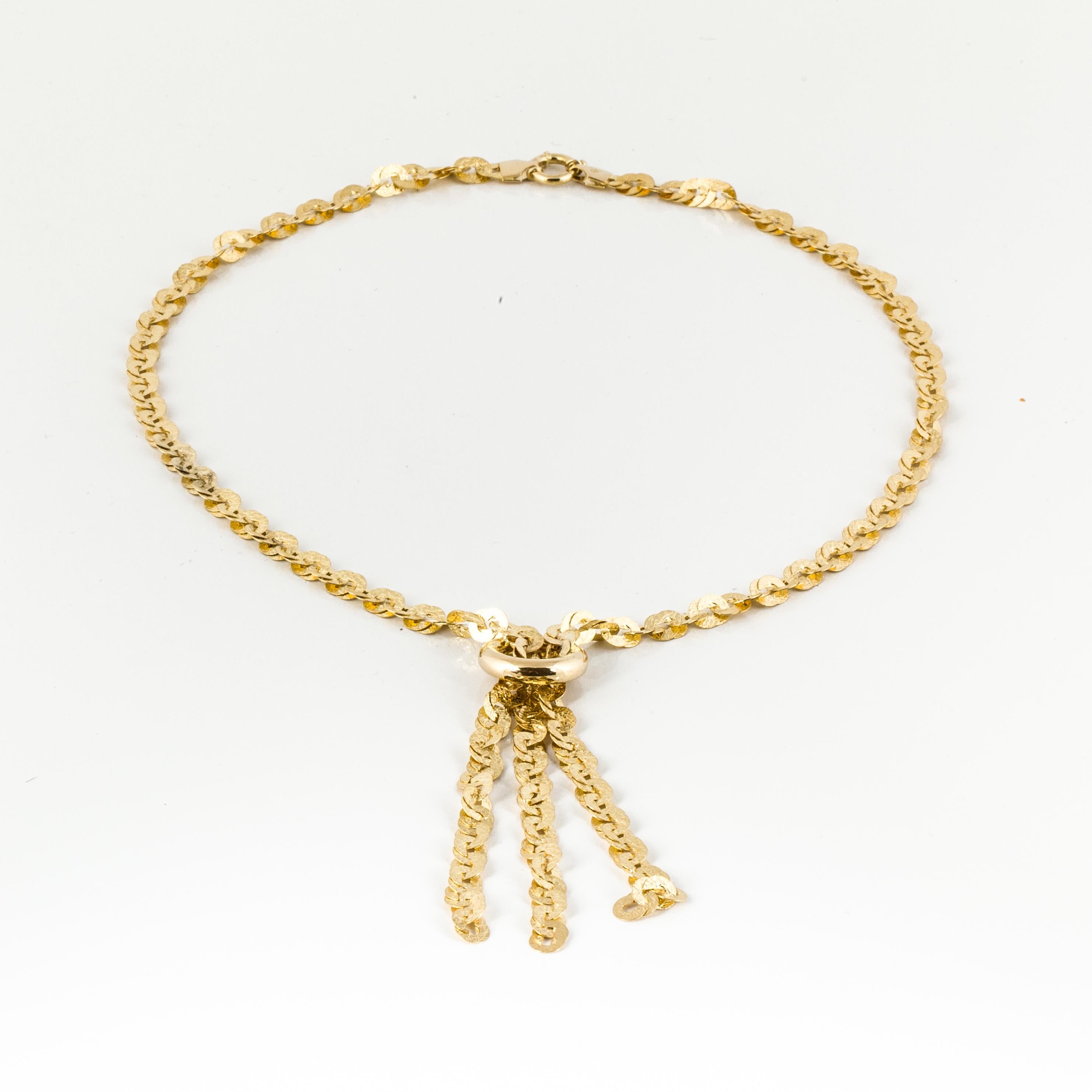 Women's or Men's 18 Karat Tassel Necklace