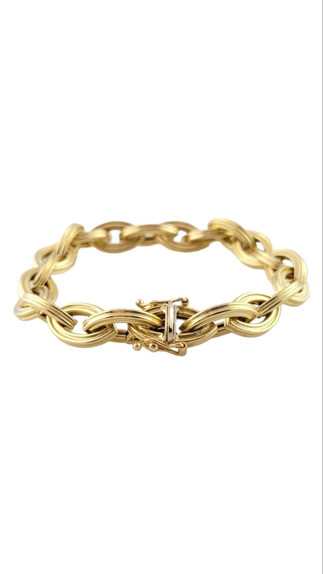 18K Textured Yellow Gold Link Bracelet #15866 In Good Condition For Sale In Washington Depot, CT