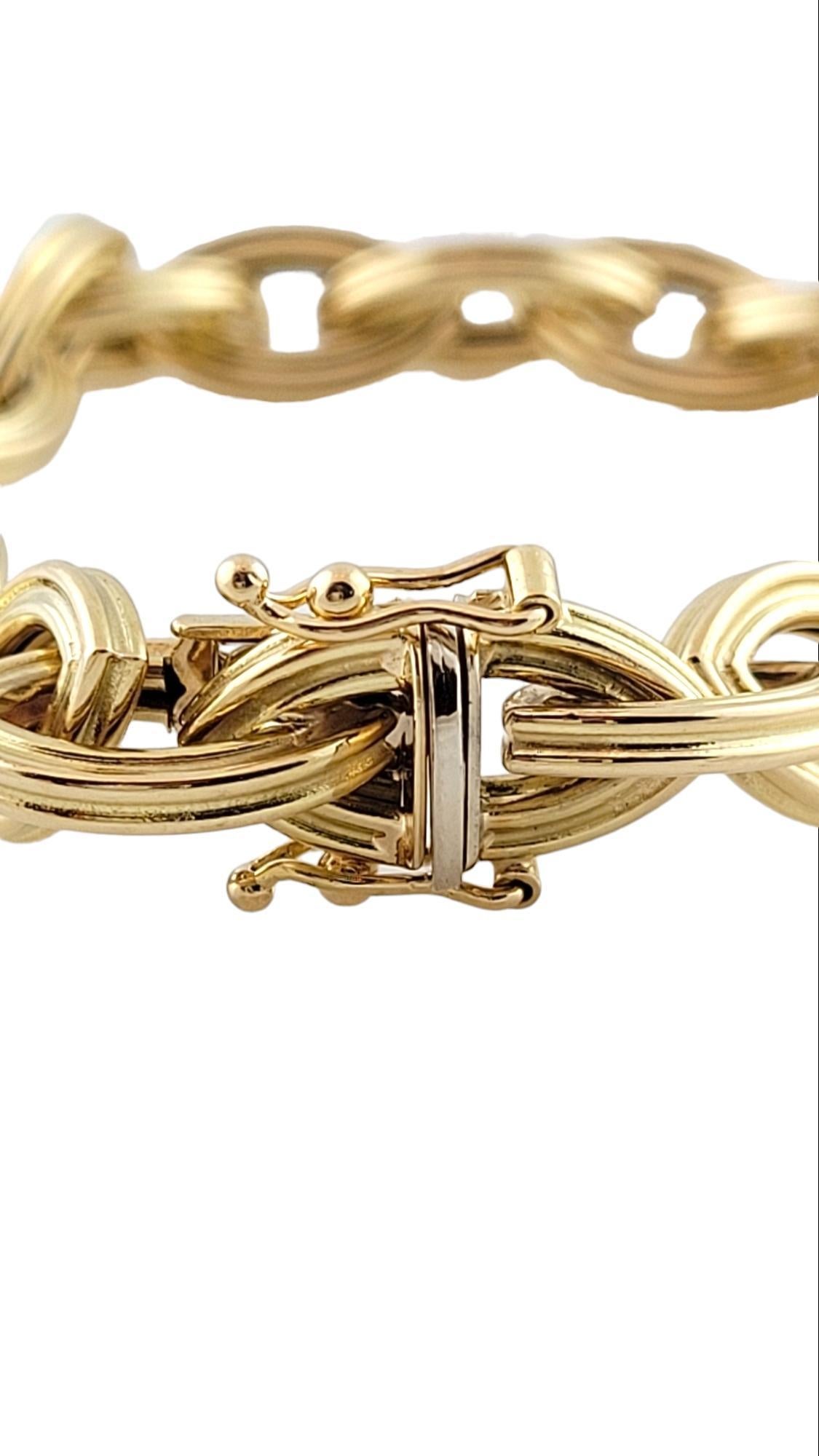 Women's 18K Textured Yellow Gold Link Bracelet #15866 For Sale