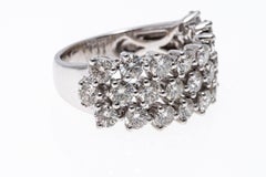 18k Three Row Flexible Top Round Brilliant Diamond Band, 2.55 TCW