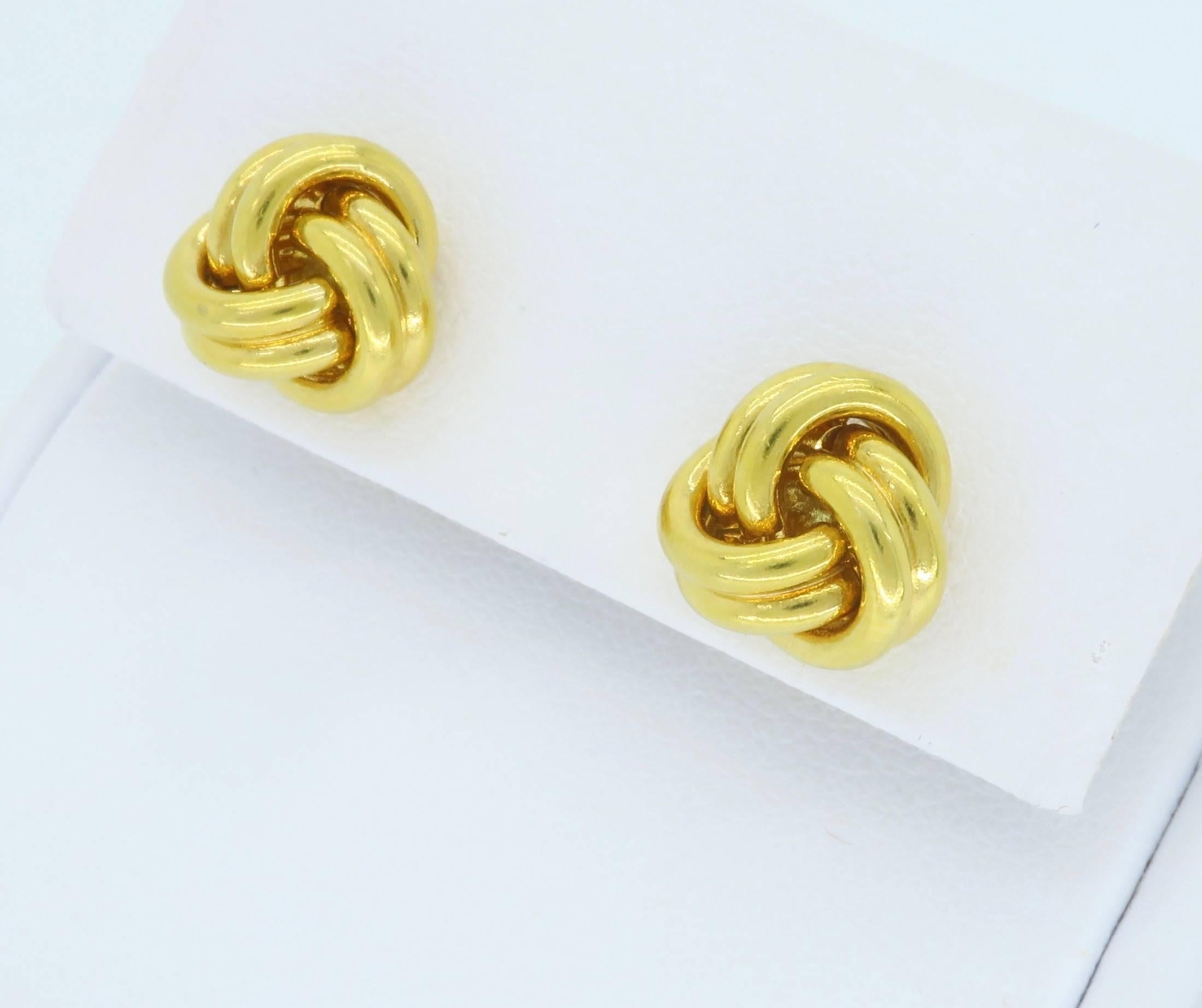 18 Karat Tiffany & Co. Knot Earrings In Excellent Condition In Webster, NY