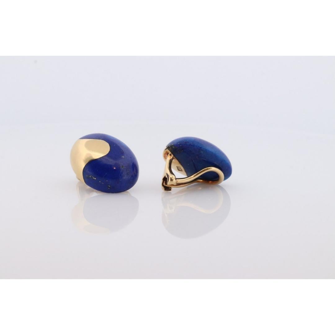 18k Tiffany and Co. Angela Cummings Earrings. 18k Yellow Gold Lapis Lazuli For Sale 6