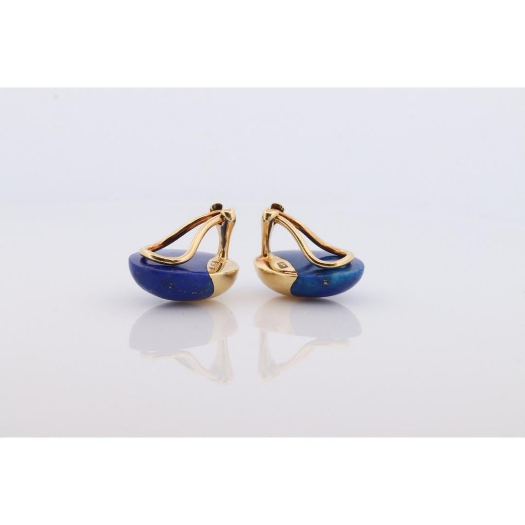 18k Tiffany and Co. Angela Cummings Earrings. 18k Yellow Gold Lapis Lazuli For Sale 1
