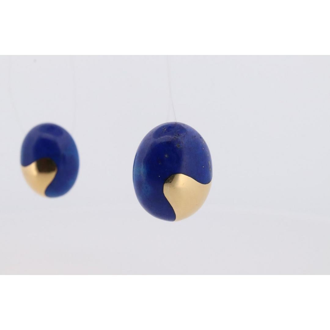 18k Tiffany and Co. Angela Cummings Earrings. 18k Yellow Gold Lapis Lazuli For Sale 2