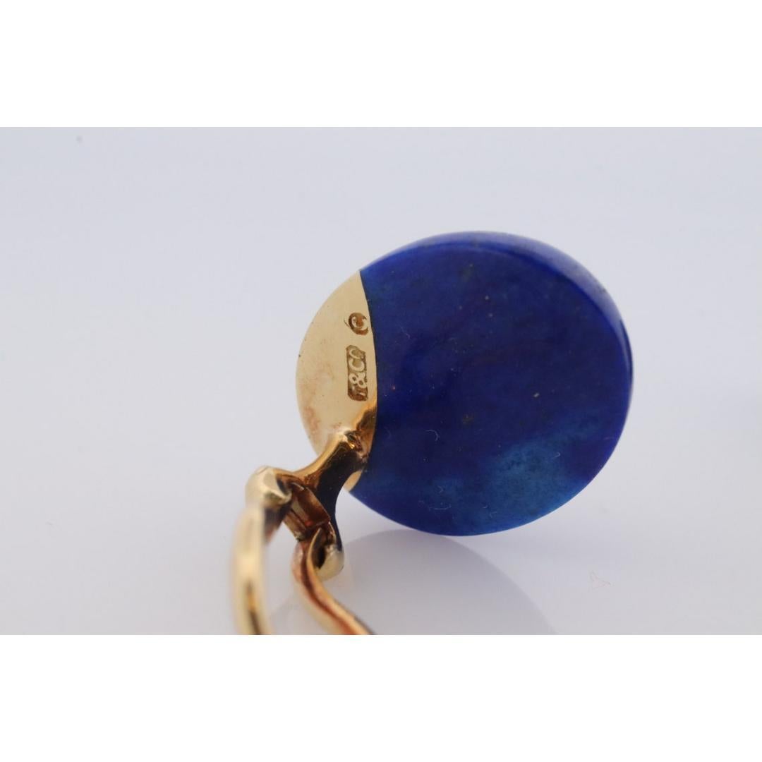 18k Tiffany and Co. Angela Cummings Earrings. 18k Yellow Gold Lapis Lazuli For Sale 5