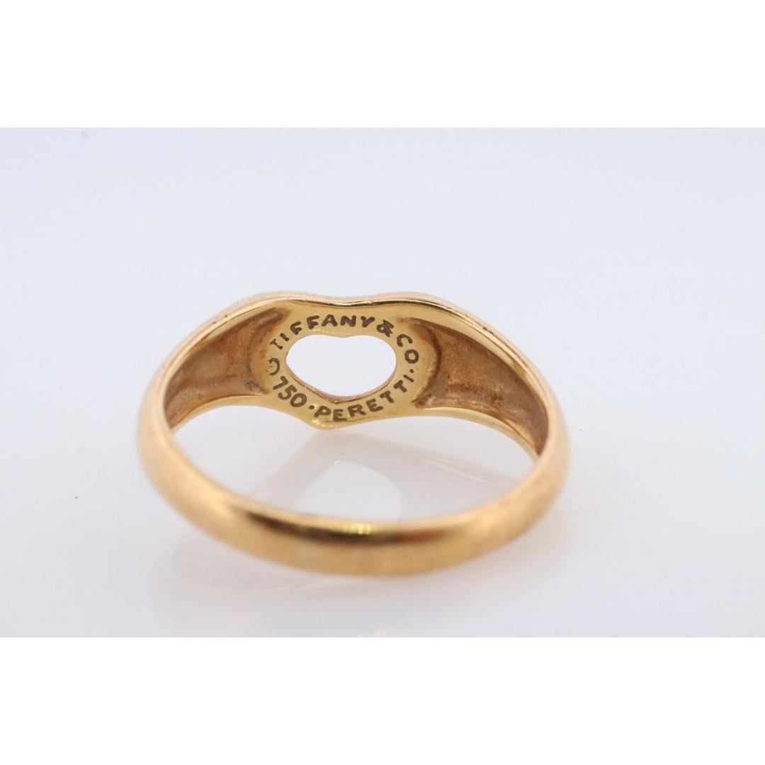 Anillo Tiffany & Co. de 18 quilates. Anillo de corazón Tiffany 750 de 18k. Tiffany Company Corazón Abierto en Bueno estado para la venta en Port Charlotte, FL