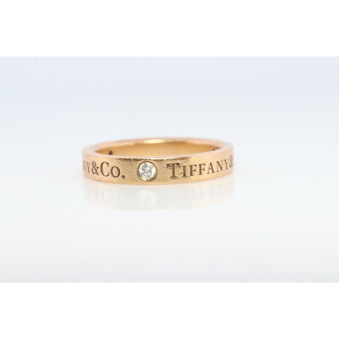 18k Tiffany and Co. band. 18k Tiffany Company Diamond wedding band. For Sale 4
