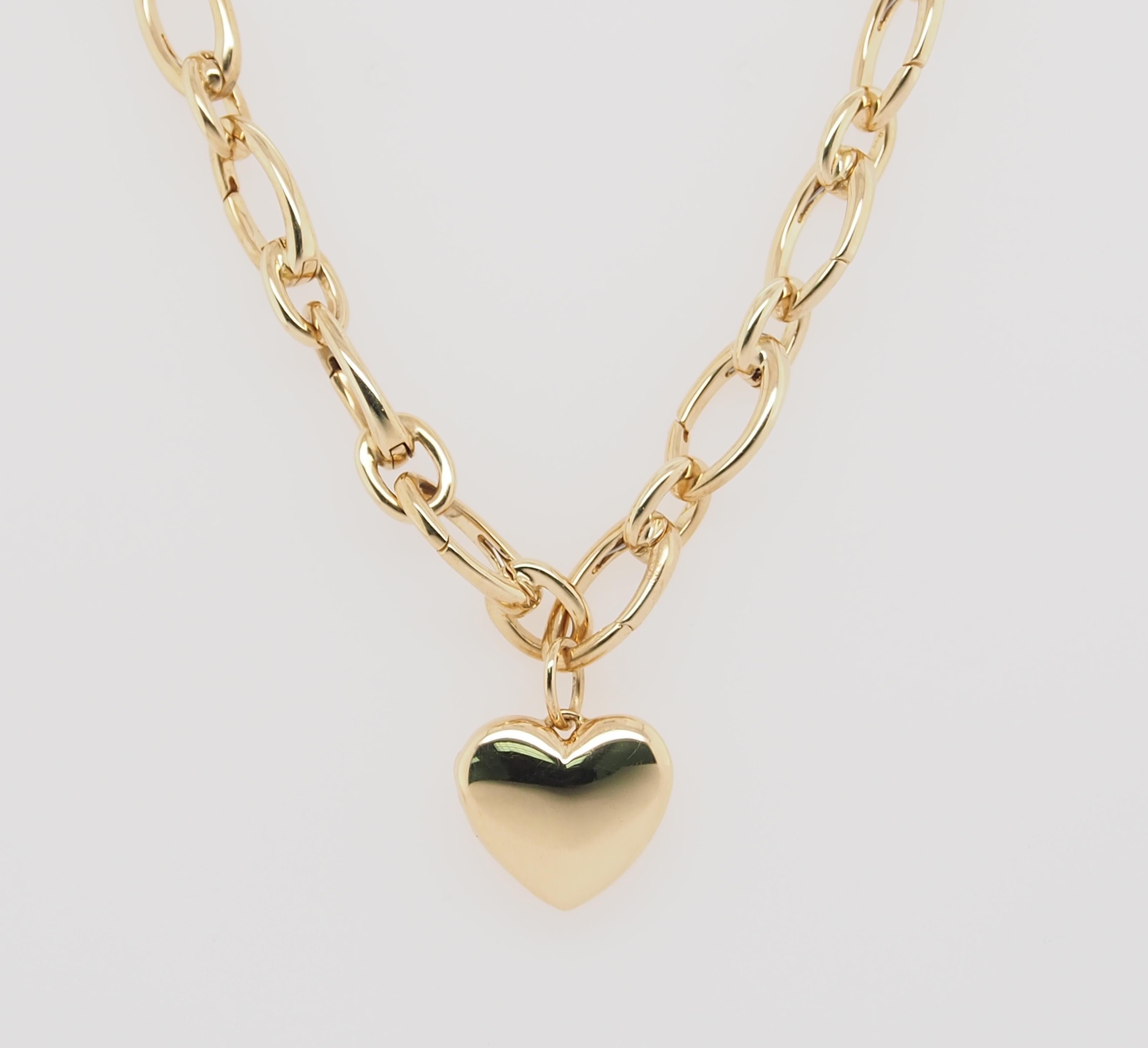 Tiffany and Co 18K yellow gold Heart Locket on a 14