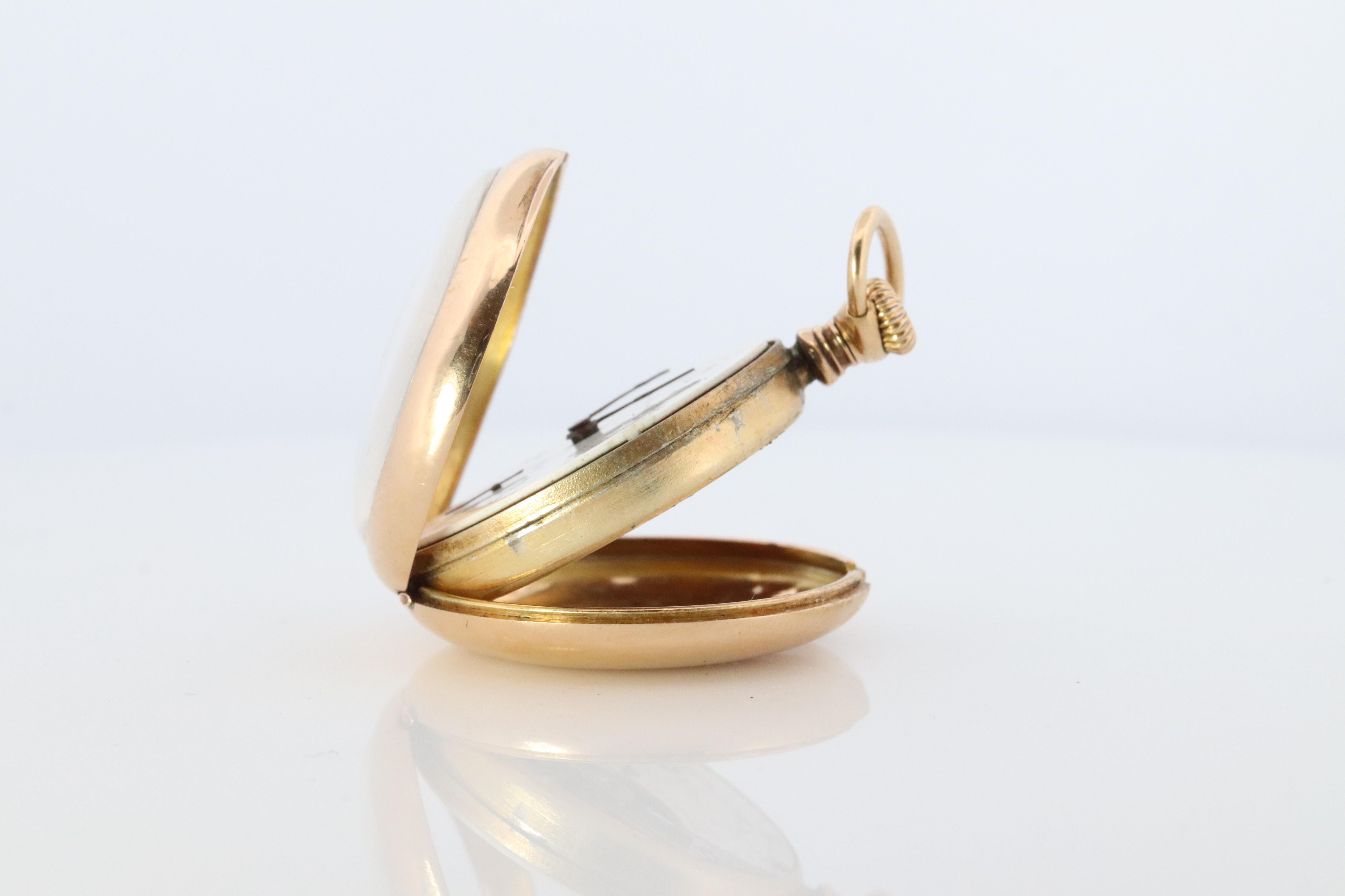 Orologio da tasca Tiffany & Co. 18k. Antico orologio meccanico Tiffany 18k YG. 30 mm in vendita 2
