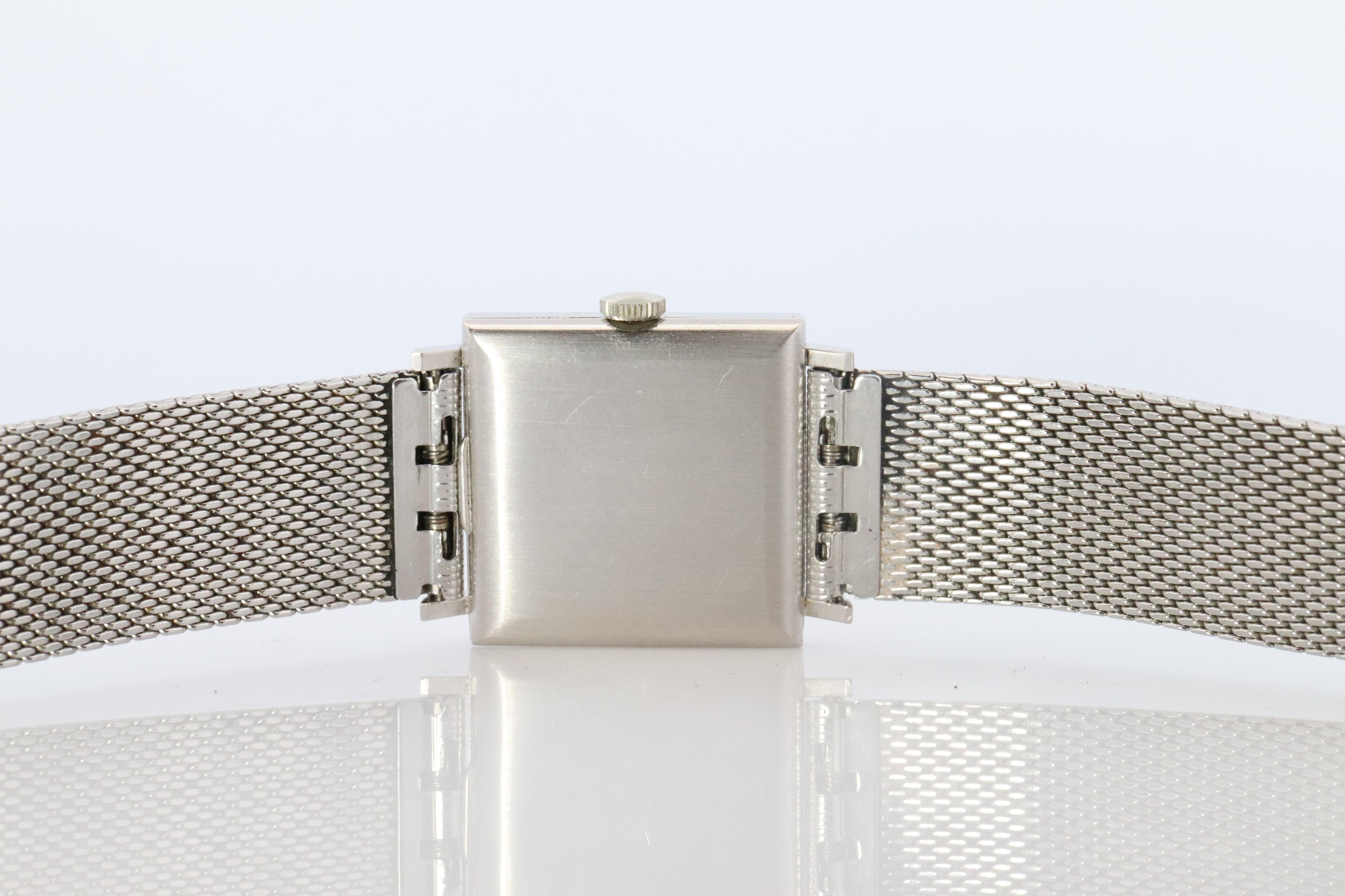 18k Tiffany & Co. Uhr. Tiffany Herren Kleid Weißgold Armbanduhr für Damen oder Herren im Angebot