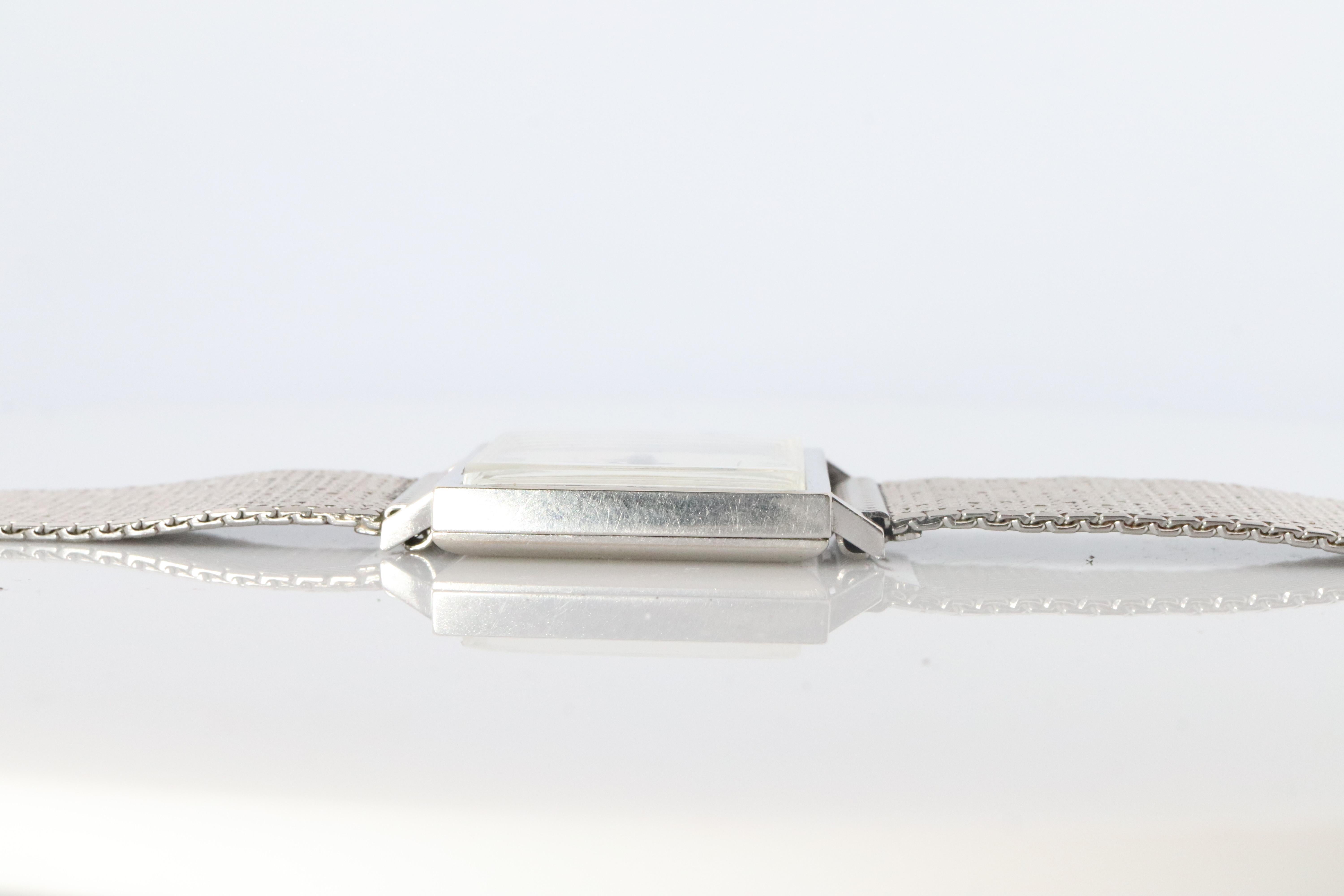 18k Tiffany & Co. Uhr. Tiffany Herren Kleid Weißgold Armbanduhr im Angebot 2