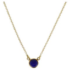 18K TIFFANY & CO Elsa Peretti Color by the Yard Necklace w Lapis 2.4gr