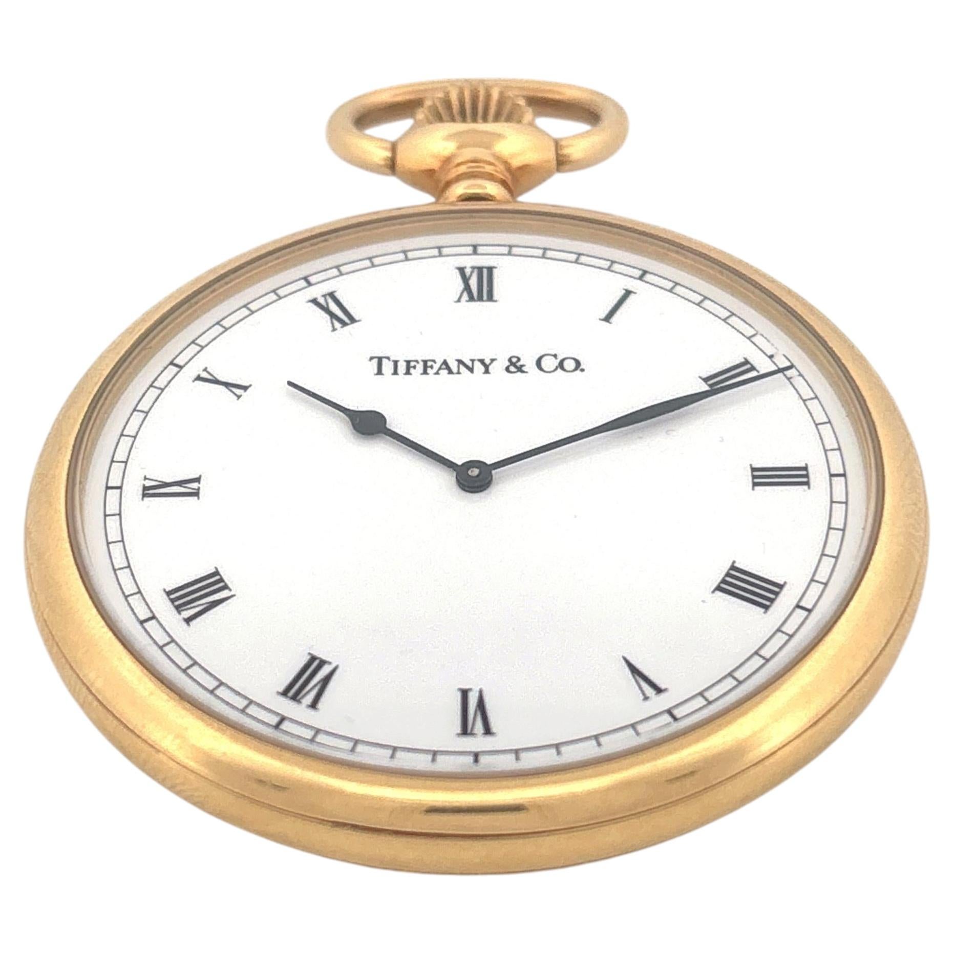 Tiffany & Co. 18K Gold Pocket Watch, Swiss Made, Circa 1999