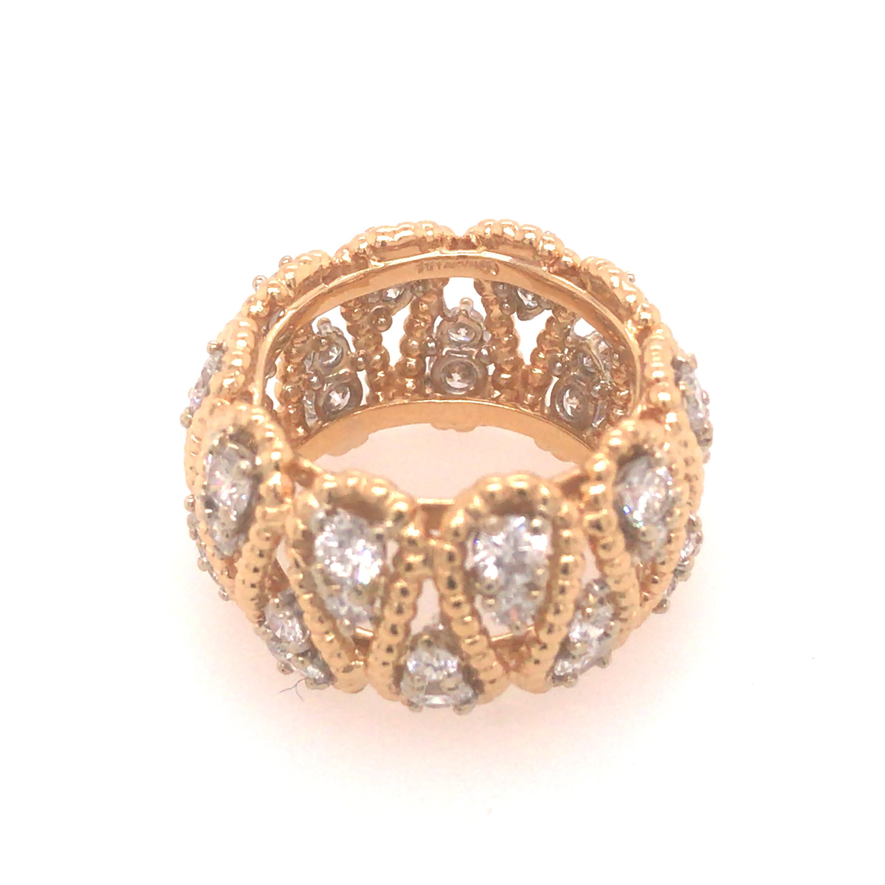 18K Tiffany & Co. Vintage Diamond Eternity Band Two-Tone Gold In Good Condition For Sale In Boca Raton, FL