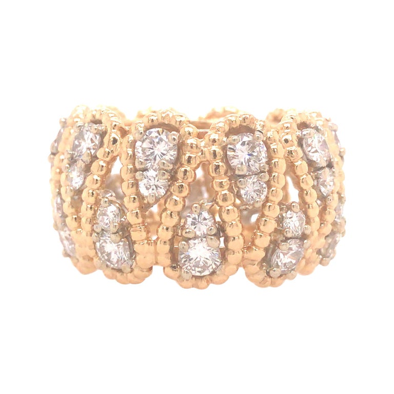 Tiffany and Co., 18 Karat Memoryring aus zweifarbigem Gold mit Diamanten im  Angebot bei 1stDibs