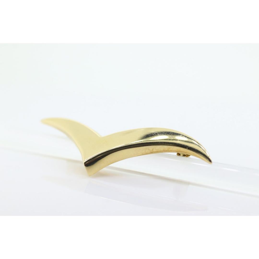 Broche à carreaux en forme de mouette 18k Tiffany. Tiffany and Co. Broche SEAGULL. en vente 1