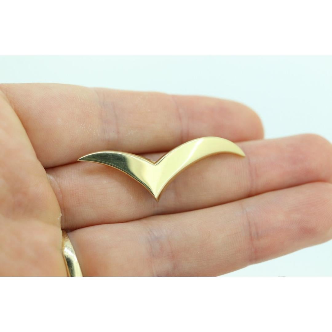 Broche à carreaux en forme de mouette 18k Tiffany. Tiffany and Co. Broche SEAGULL. en vente 2