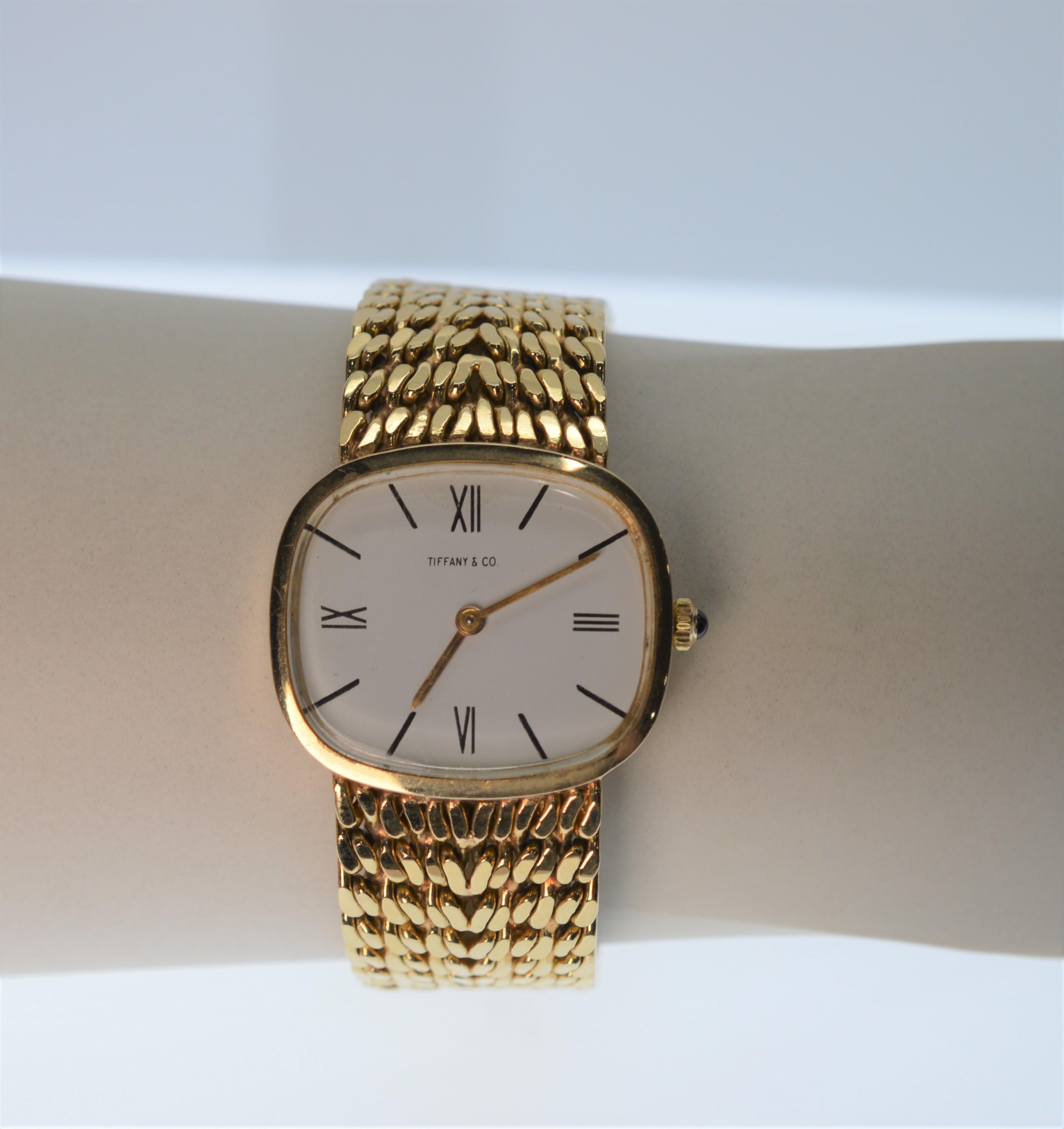Tiffany & Co 18K Gelbgold Schweizer 17J Mechanische Uhr, Tiffany & Co   (Rundschliff) im Angebot