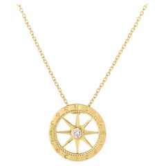 18k Tiny Treasures Diamond Compass Pendant in Yellow Gold 002137AYCHX0