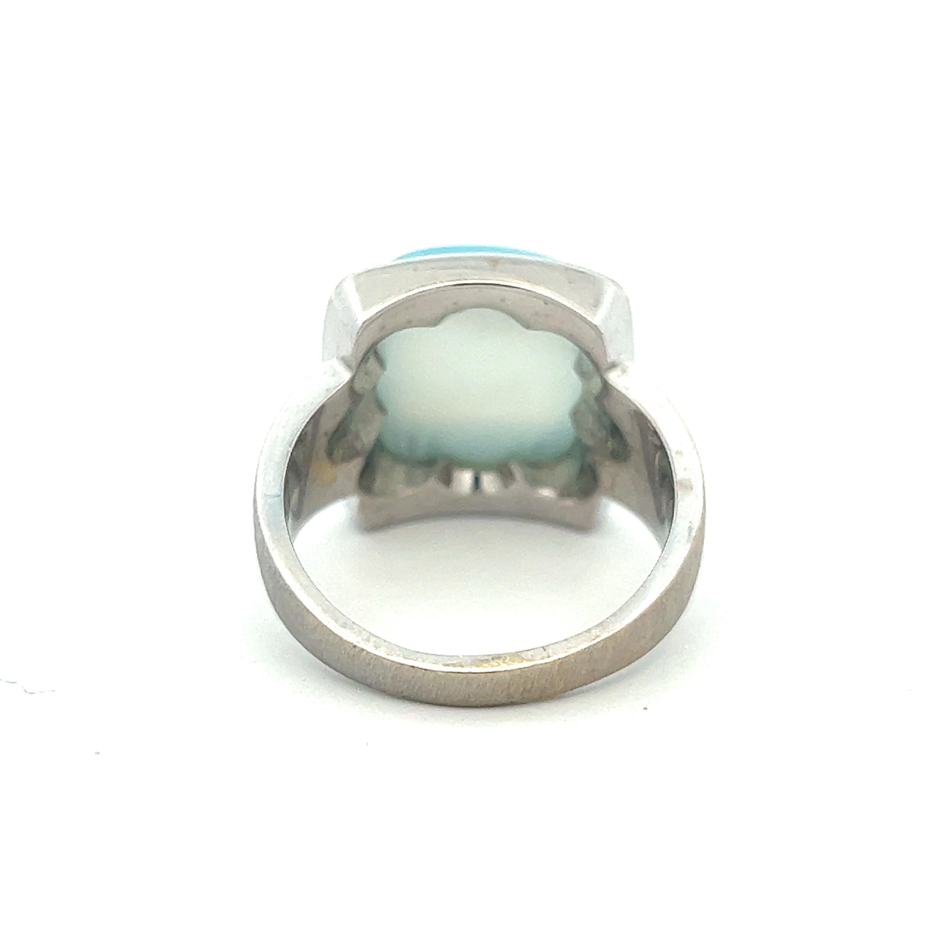 Cabochon 18k Topaz Diamond Ring For Sale