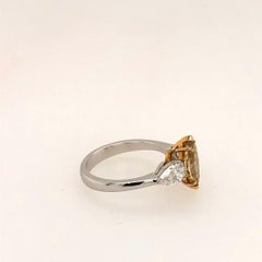 18 Karat Tow-Tone Gold and Diamond 3-Stone Ring