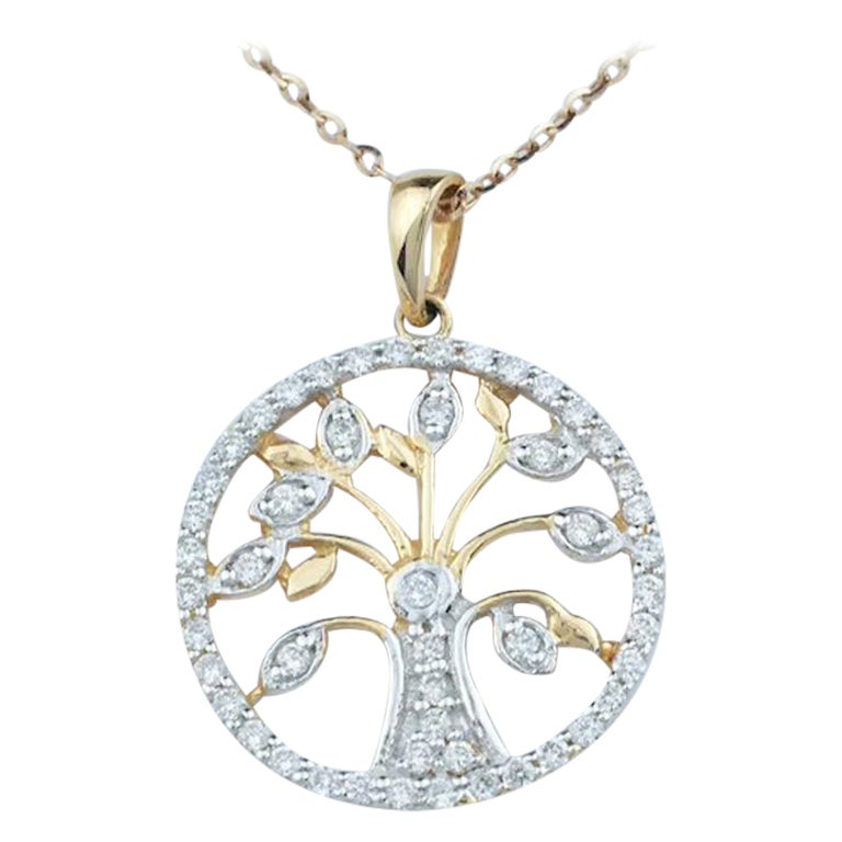 Anthony Nak Diamond Gold Tree Of Life Pendant Link Necklace at 1stDibs ...