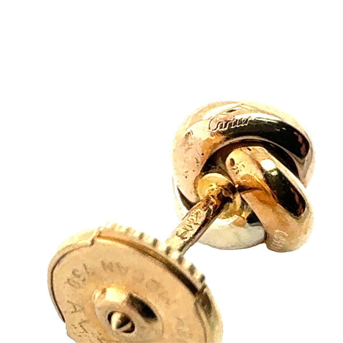 Pendientes Nudo Cartier Diamante Oro Tricolor 18k Corte redondo en venta