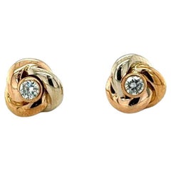 Orecchini Cartier con diamanti in oro 18 carati tricolore
