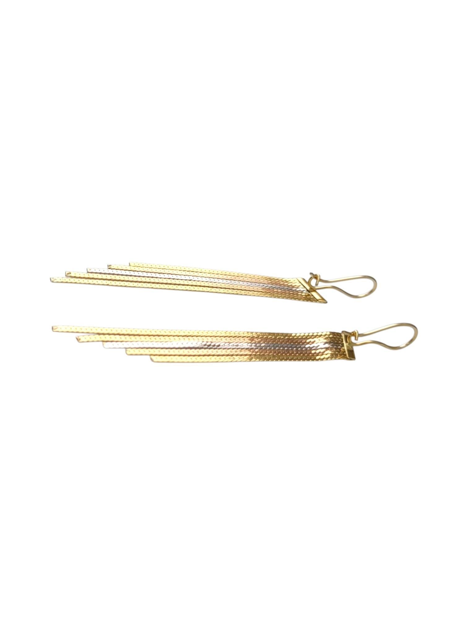 Pendientes de borla en espiga de oro tricolor de 18 quilates #21730 en Bueno estado para la venta en Washington Depot, CT