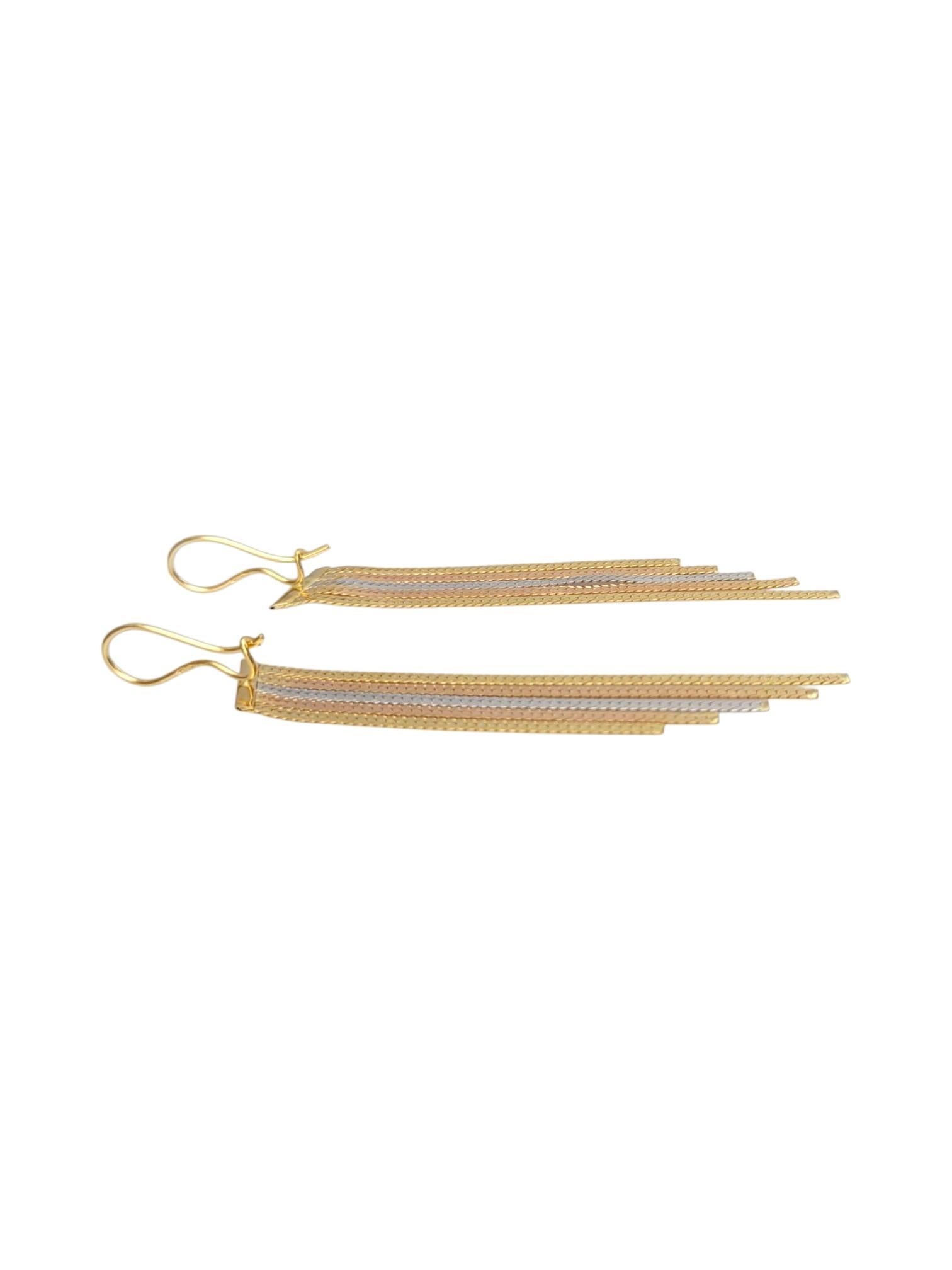 De las mujeres Pendientes de borla en espiga de oro tricolor de 18 quilates #21730 en venta