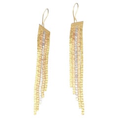 Boucles d'oreilles à chevrons en or tricolore 18K #21730