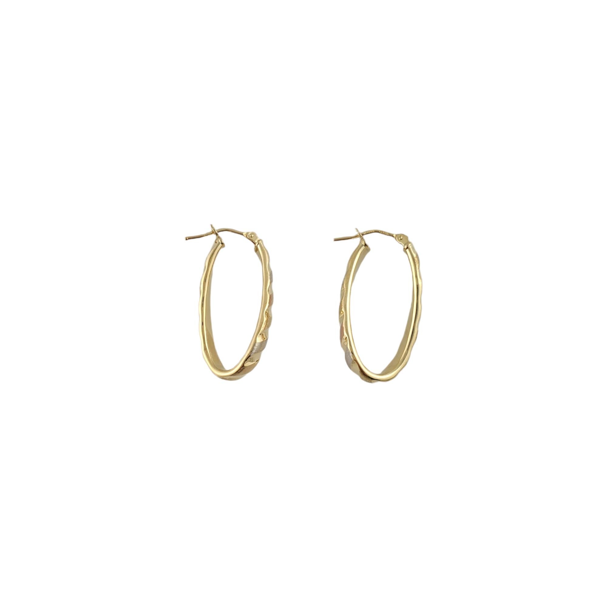 18K Tri Color Gold Oblong Hoop Earrings

Beautiful oblong hoop earrings are oval and have a slight twist to the shape. Crafted in 18K gold, shows hints of white, yellow, and rose gold. Perfect for every occasion.

Size: 29.5mm X 19.5mm X