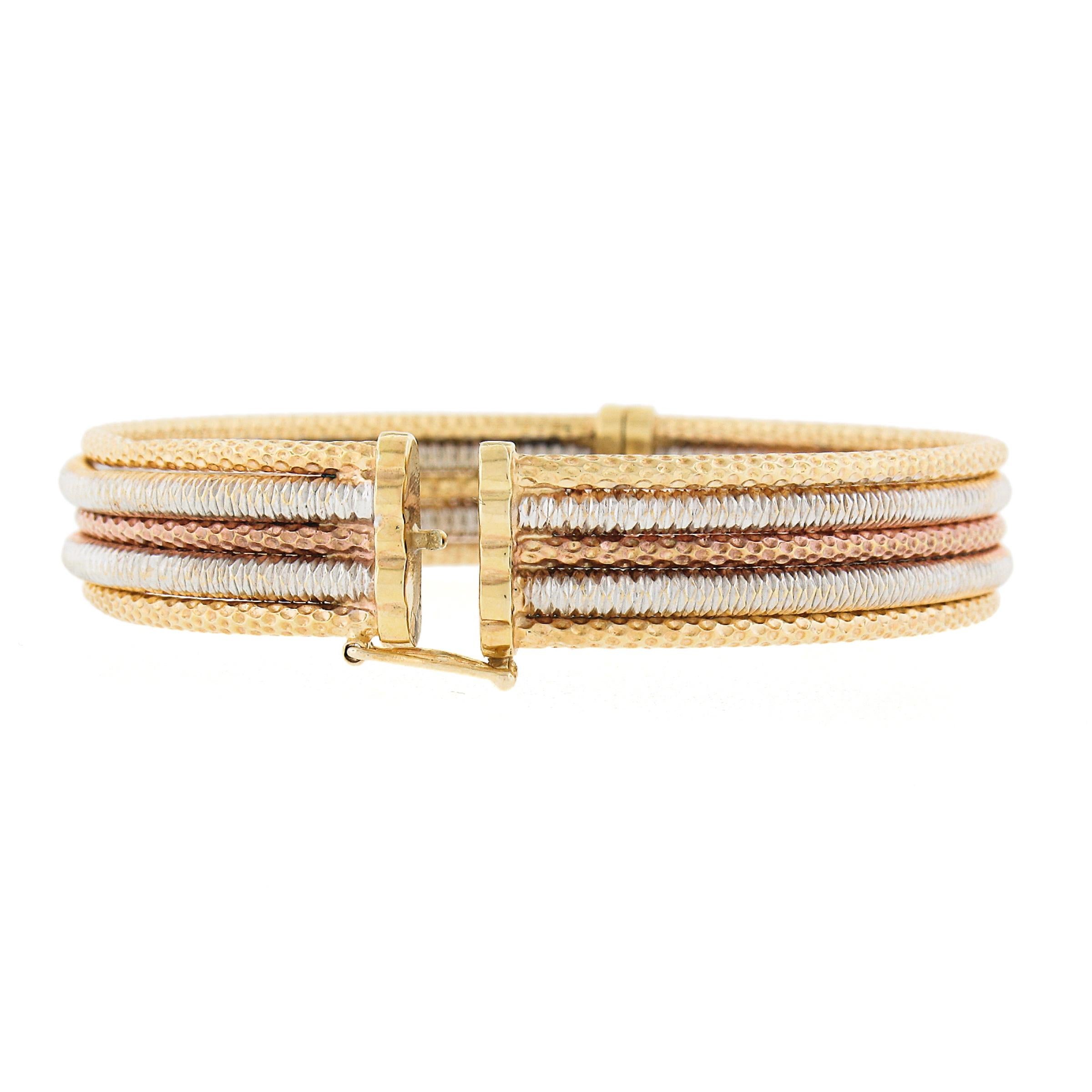 tri color gold bracelet women's