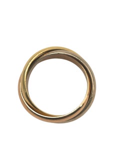 18K Tri-Color Rolling Three Band Ring Size 10 #25148
