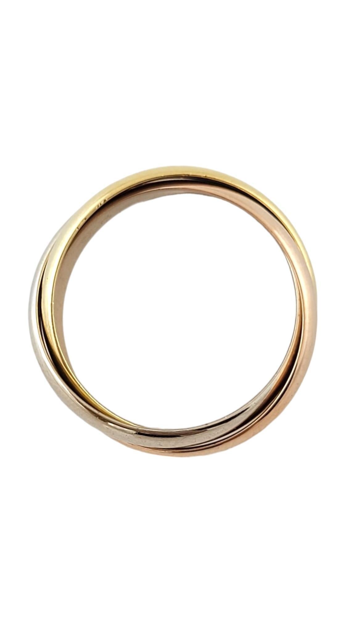 18K Tri Colored Gold Wide Rolling Ring Size 6.5

This gorgeous rolling ring has 3 beautiful bands crafted from 18K yellow, white, and rose gold!

Ring size: 6.5
Shank: 3.5mm (each band)
Shank: 7.1mm total

Weight: 4.3 dwt/ 6.7 g

Tested 18K

Very