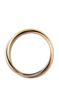 18K Tri Colored Gold Wide Rolling Ring Size 6.5 #17375