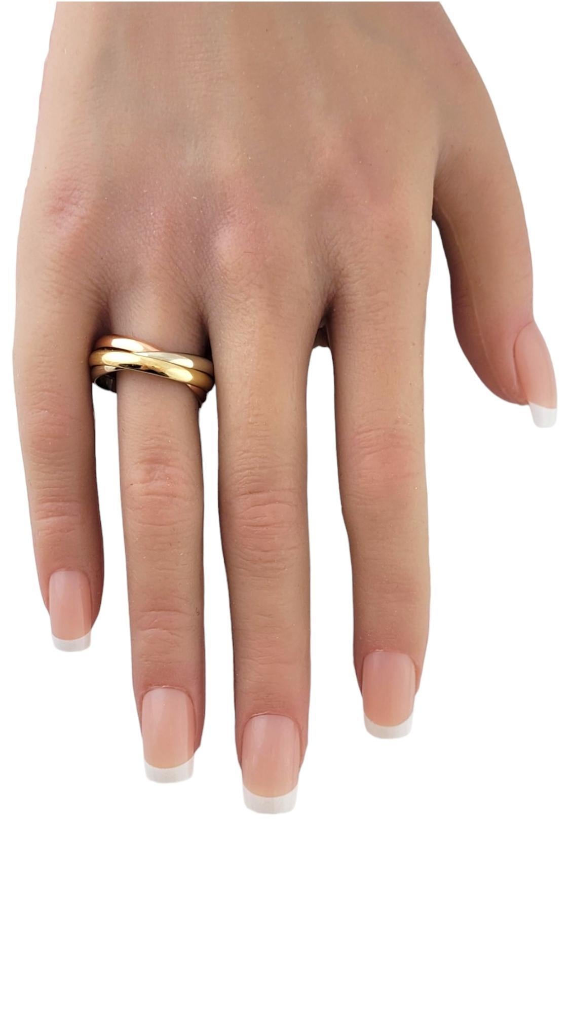18K Tri Colored Rolling 3 Band Ring Größe 11,25 #17334 1
