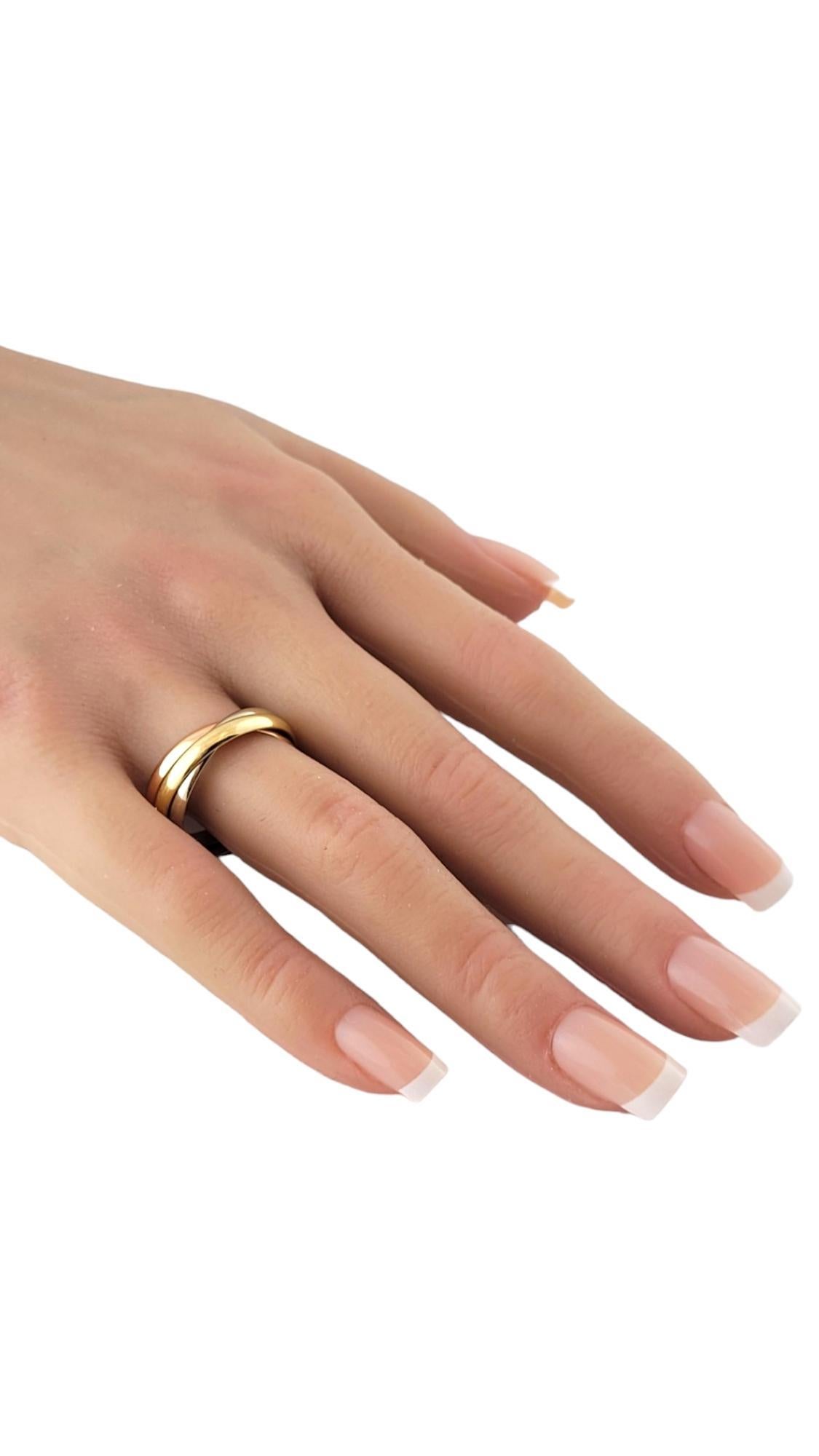 18K Tri Colored Rolling 3 Band Ring Größe 11,25 #17334 2