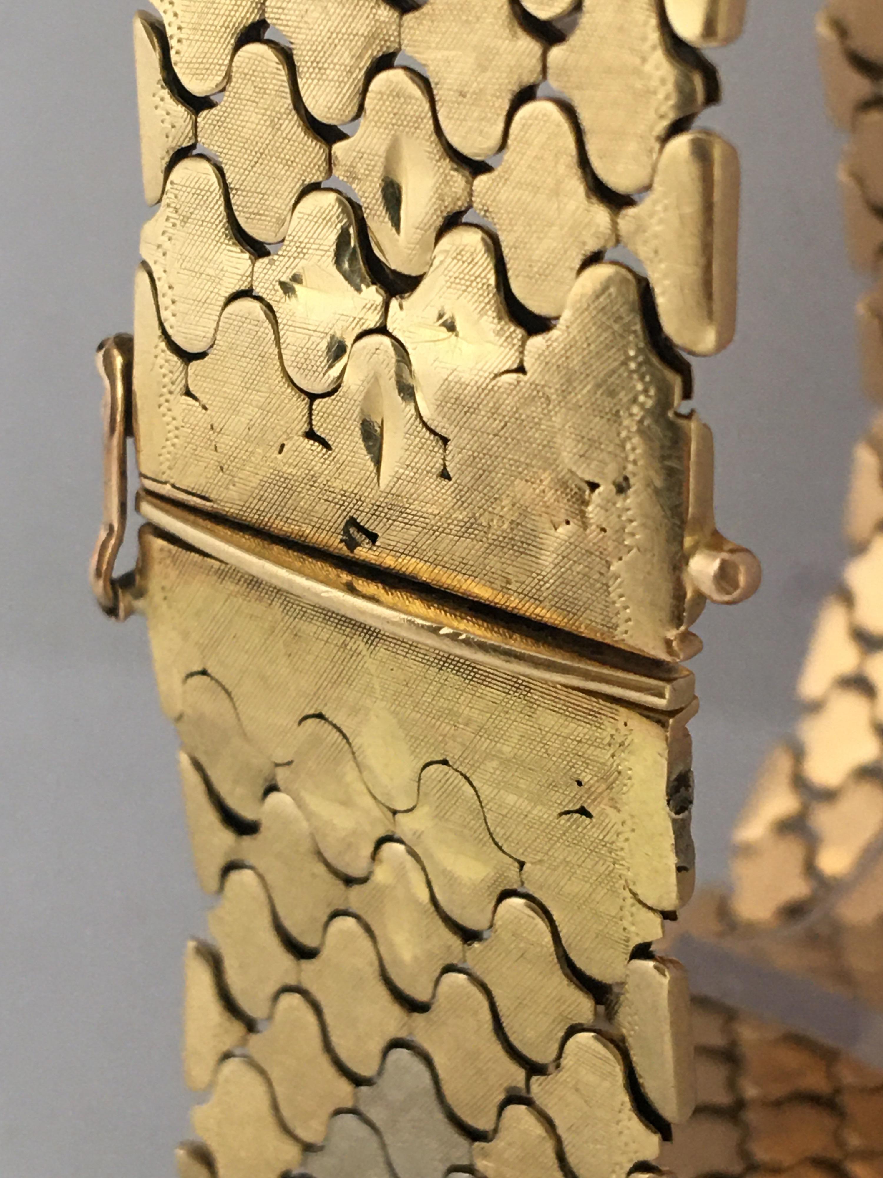 18 Karat Tri-Color Gold Vintage Ladies Bracelet 3