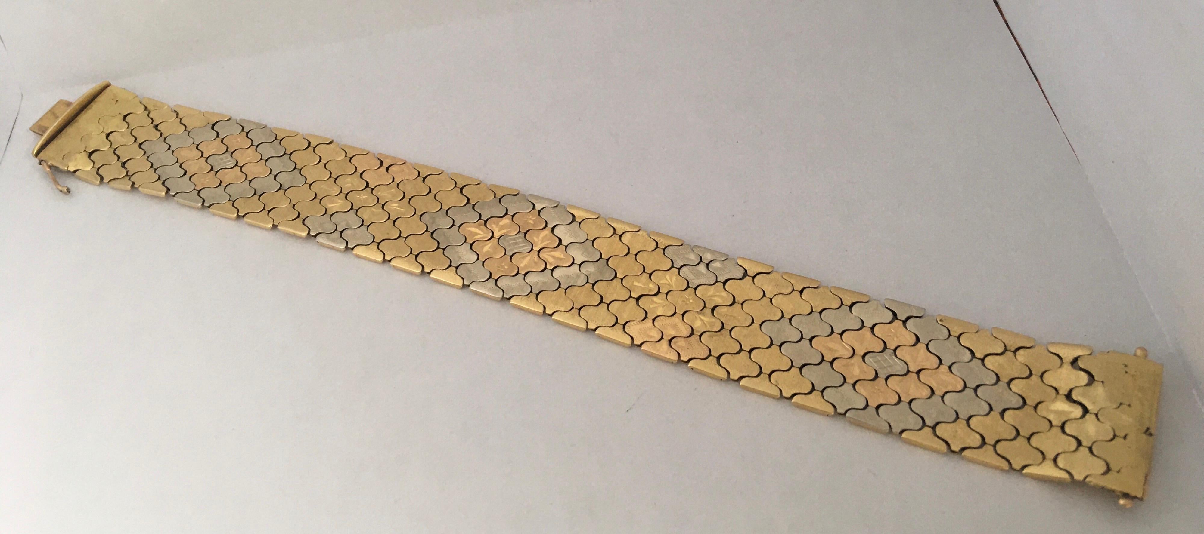 vintage tri color gold bracelet