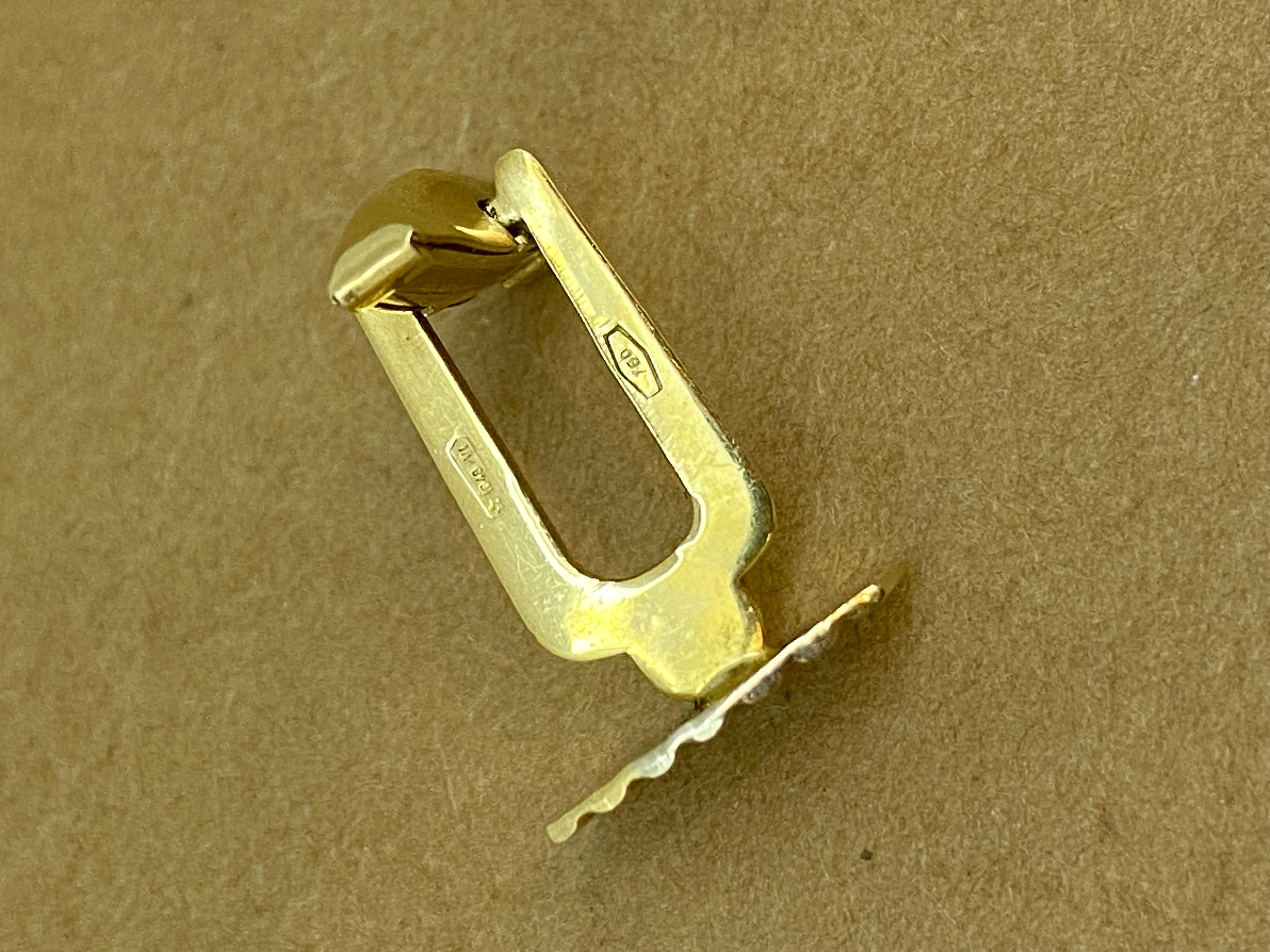 18K Tri-Colour Gold (Gelb, Rose & Weiß) Vintage Italian Bullet Back Manschettenknöpfe im Angebot 1