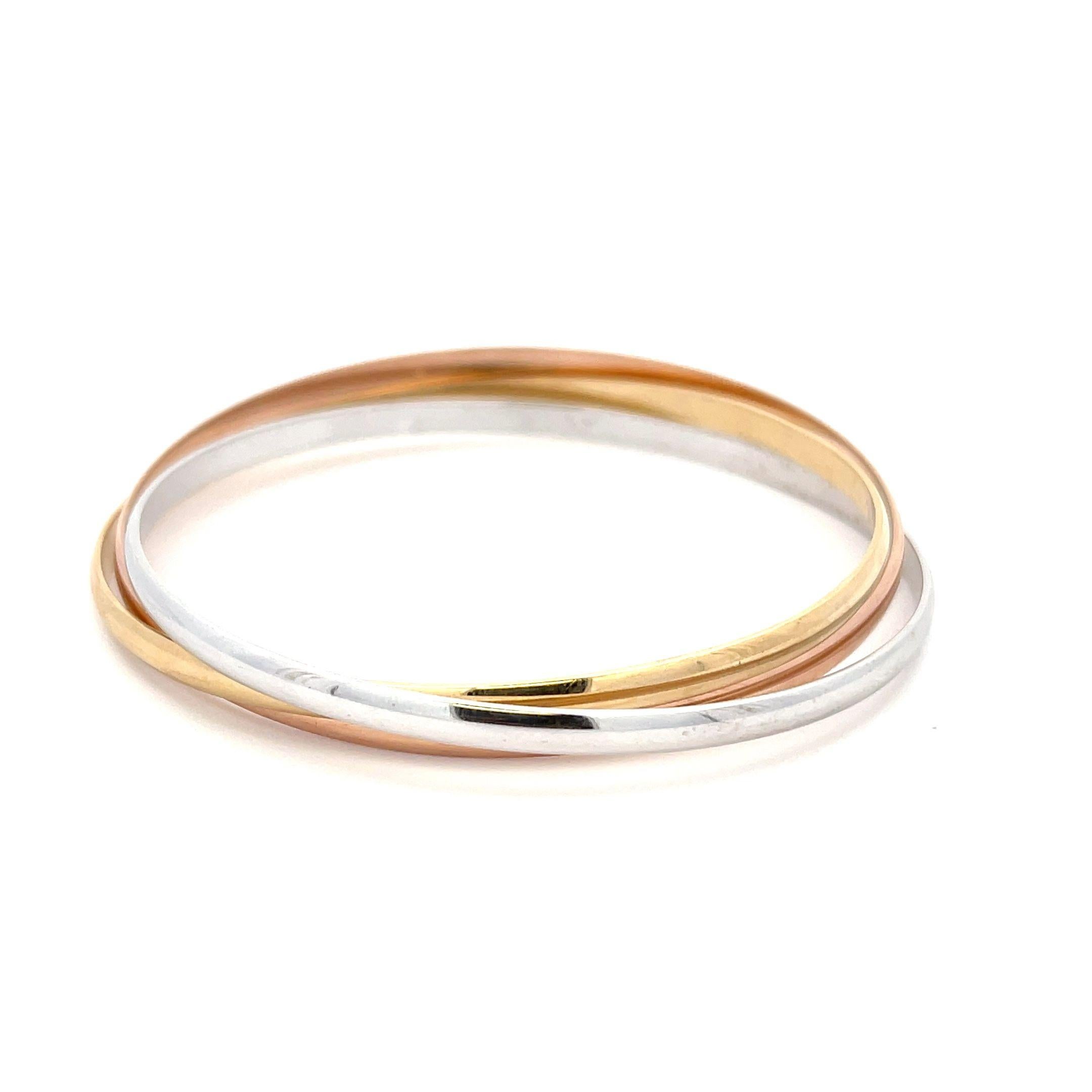 Cartier Trinity Bangle With 18K White Yellow And Rose Gold Interlocking Bangles SN. C89874