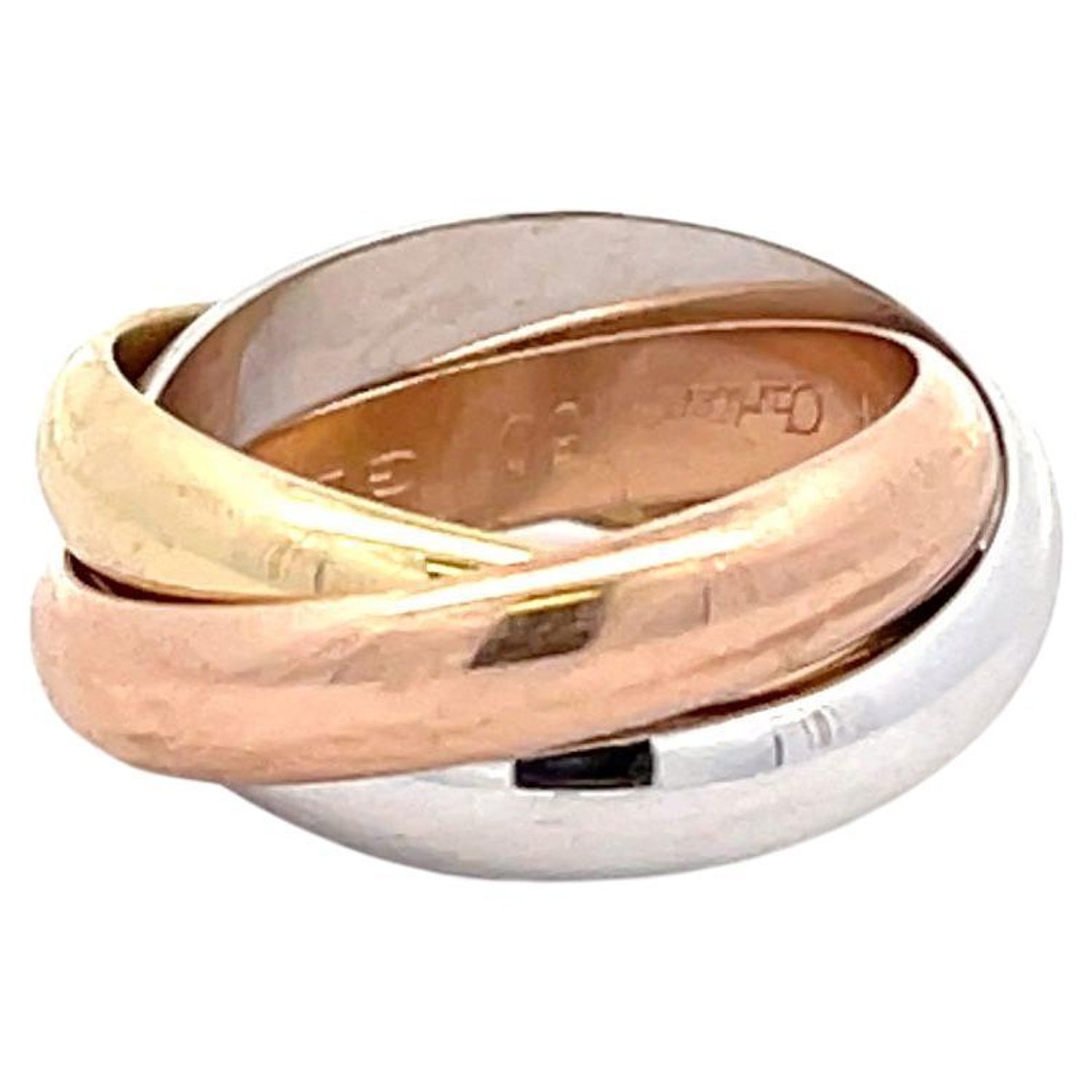 Cartier Trinity Ring 18 Karat Tri-Gold XL Signed Jewelry, 1997 at 1stDibs | cartier  trinity ring xl, 1997 gold ring, trinity xl