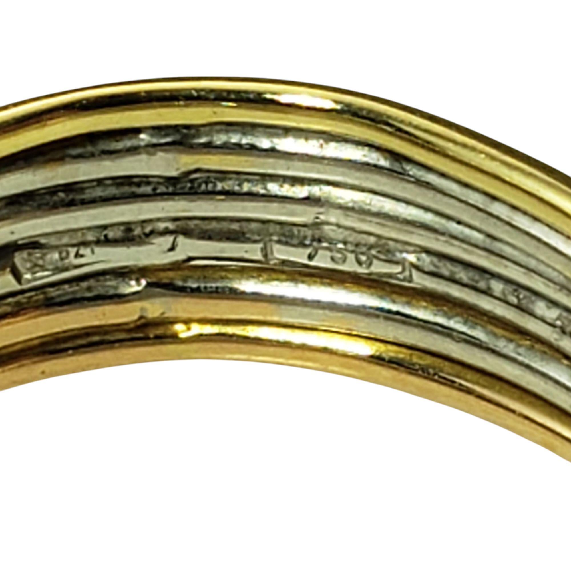 18K Tricolor Gold Diamond Band Ring Size 6.75 #21163 In Good Condition For Sale In Washington Depot, CT
