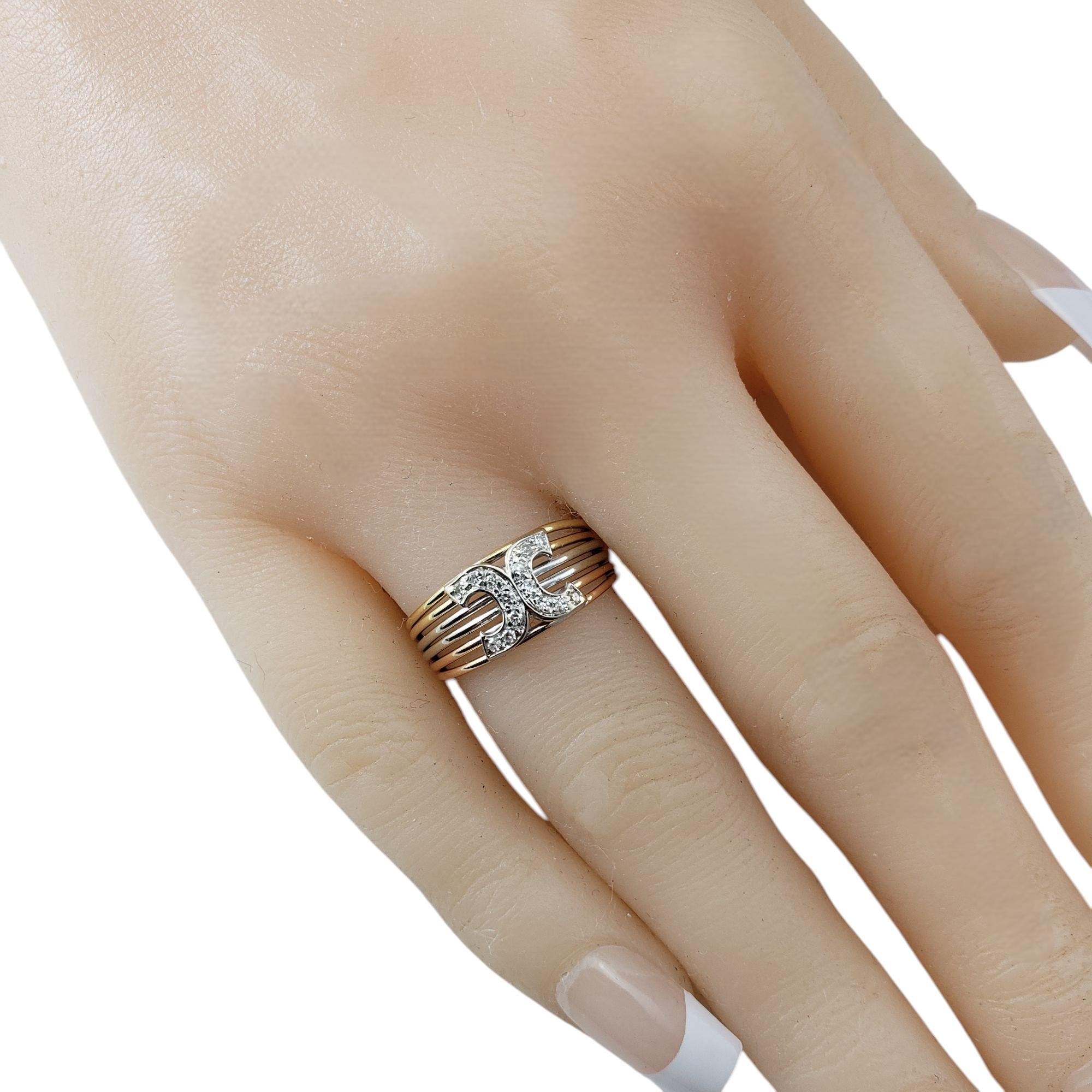 18K Tricolor Gold Diamond Band Ring Size 6.75 #21163 For Sale 1