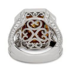 18K TT Gold Colombian F2 Emerald and Double Diamond Halo Split Shank Ring