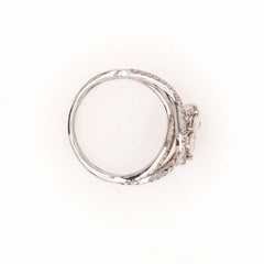 18 Karat Two-Diamond Swirl Ring White Gold