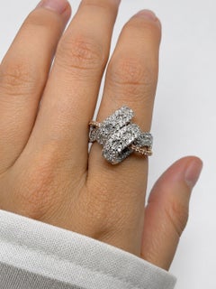 18-Karat-Zweifarb-Ring mit einem abstrakten Design und einem 1,59-Karat-Diamanten